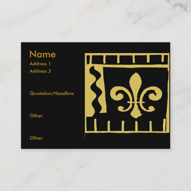 Fleur De Lis Black and Gold Tiles Business Card (Front)