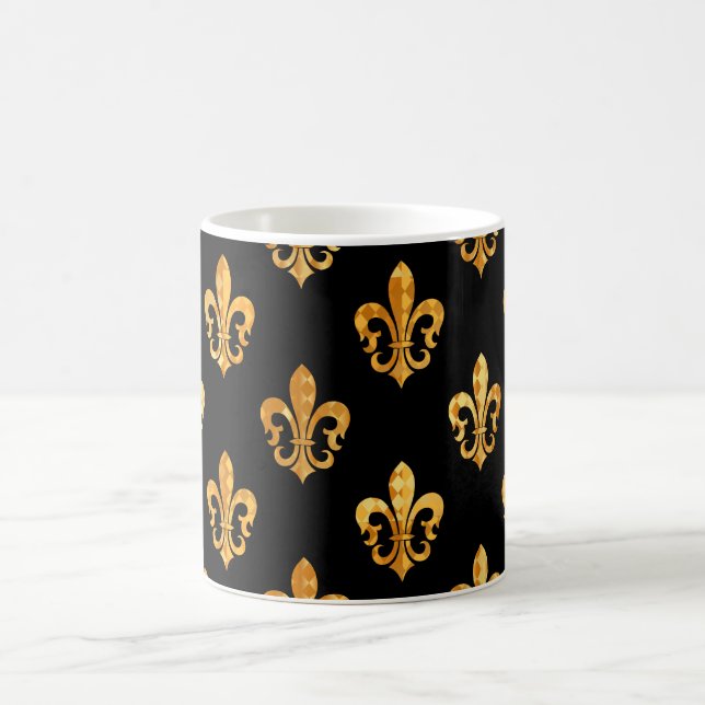 Fleur de Lis/black/gold/DIYbackground Coffee Mug (Center)