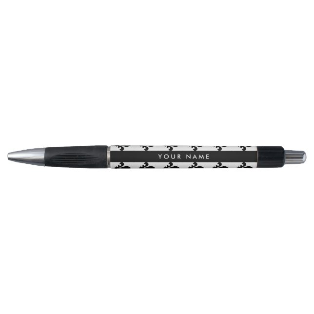 Fleur de Lis, Black on White, Black, Your Name (Front)