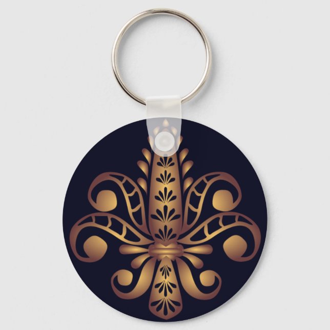 Fleur de Lis Bleu Key Ring (Front)