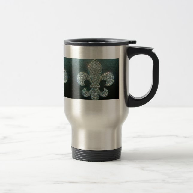 Fleur de lis bling on mug (Right)