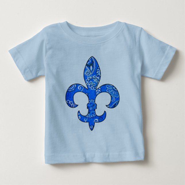 Fleur de lis Blue Bandanna t-shirt (Front)