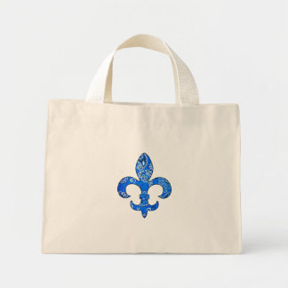 Fleur de lis Blue Bandanna tote bag
