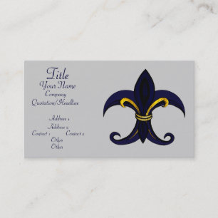 Fleur de lis blue/gold business card