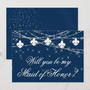 Fleur de Lis Blue Lights   Be My Maid of Honour As
