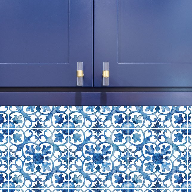 Fleur-de-lis Blue Watercolor  Tile (Creator Uploaded)