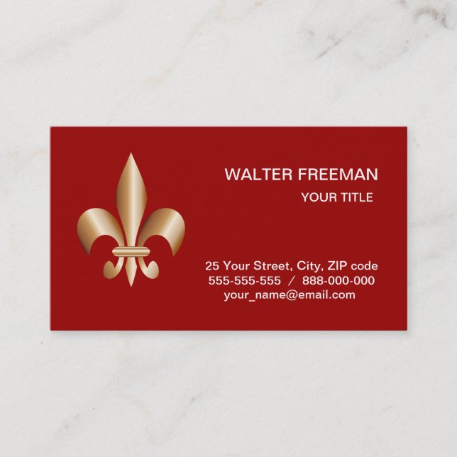 Fleur de lis business card (Front)