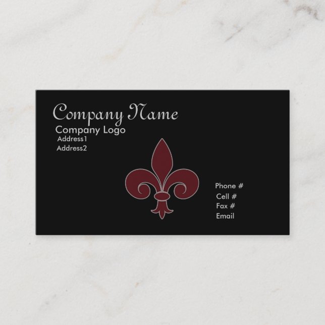 Fleur-De-Lis Business Card (Front)