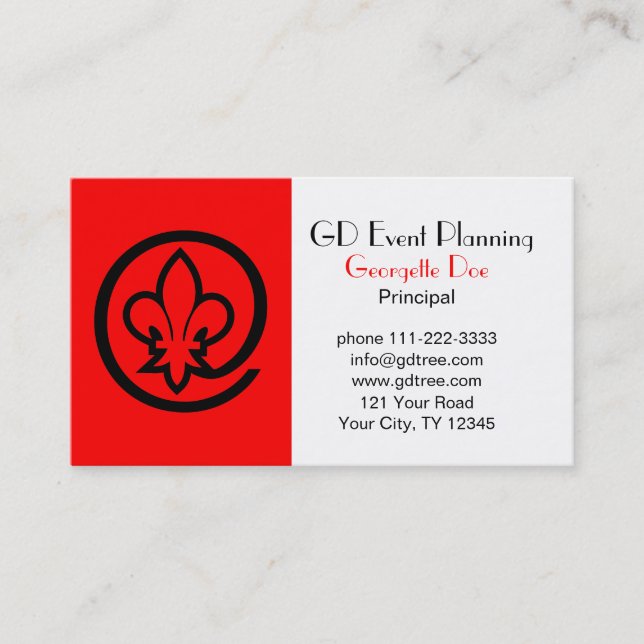 Fleur-de-lis Business Card (Front)