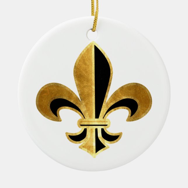 Fleur de lis ceramic tree decoration (Front)