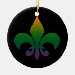 Fleur de lis ceramic tree decoration