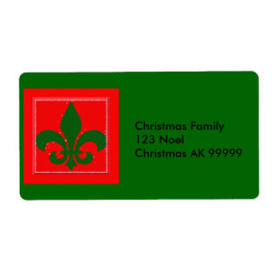 Fleur de Lis Christmas Address Label