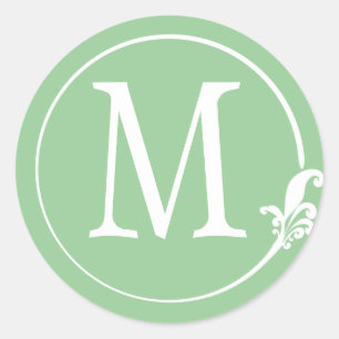 Fleur de lis Circle Classic Round Sticker