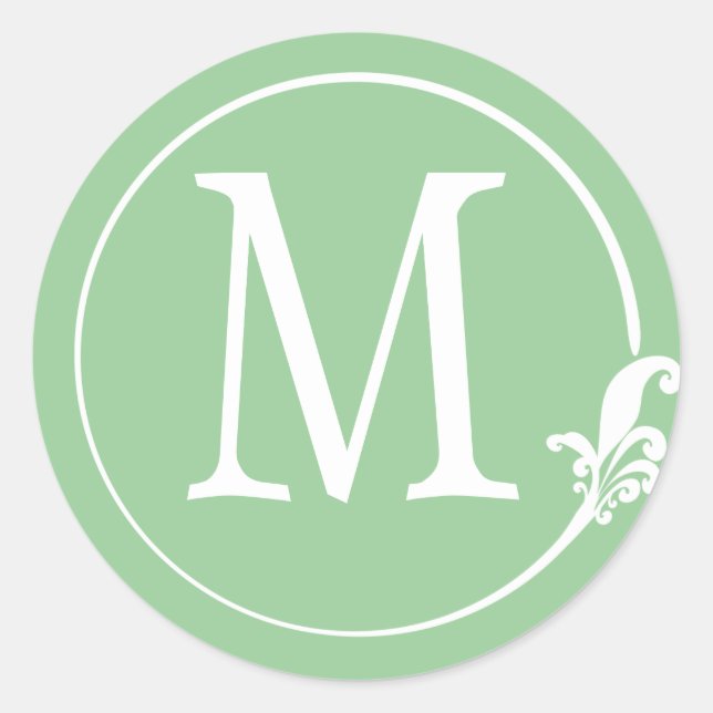 Fleur de lis Circle Classic Round Sticker (Front)
