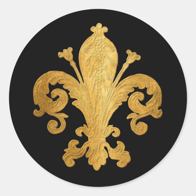 Fleur-de-lis Classic Round Sticker (Front)