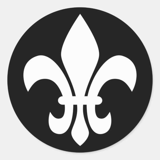 Fleur de Lis Classic Round Sticker (Front)