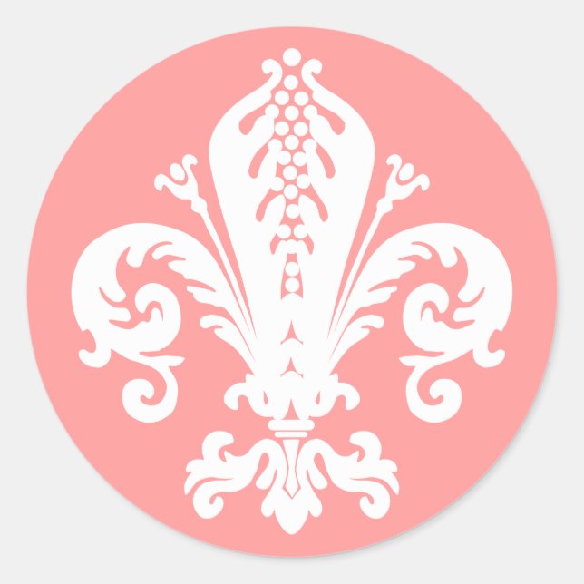 Fleur-de-lis Classic Round Sticker (Front)