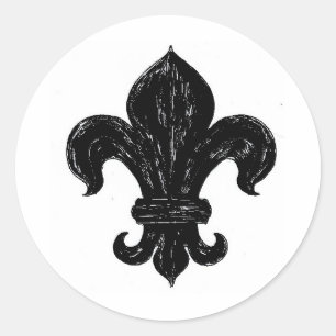 Fleur de lis classic round sticker