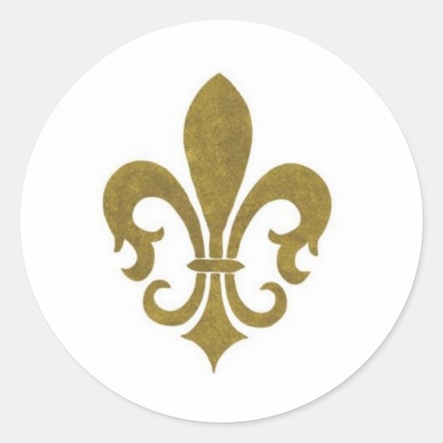 FLEUR DE LIS CLASSIC ROUND STICKER (Front)
