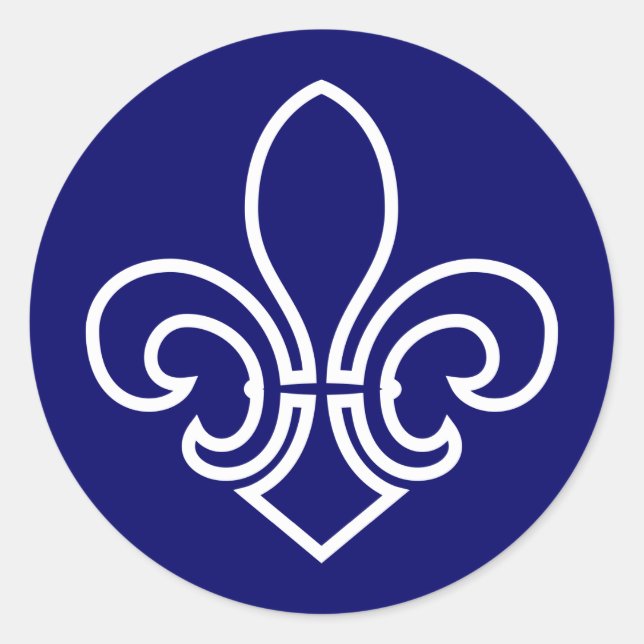 Fleur de Lis Classic Round Sticker (Front)