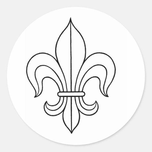 Fleur-de-lis Classic Round Sticker (Front)