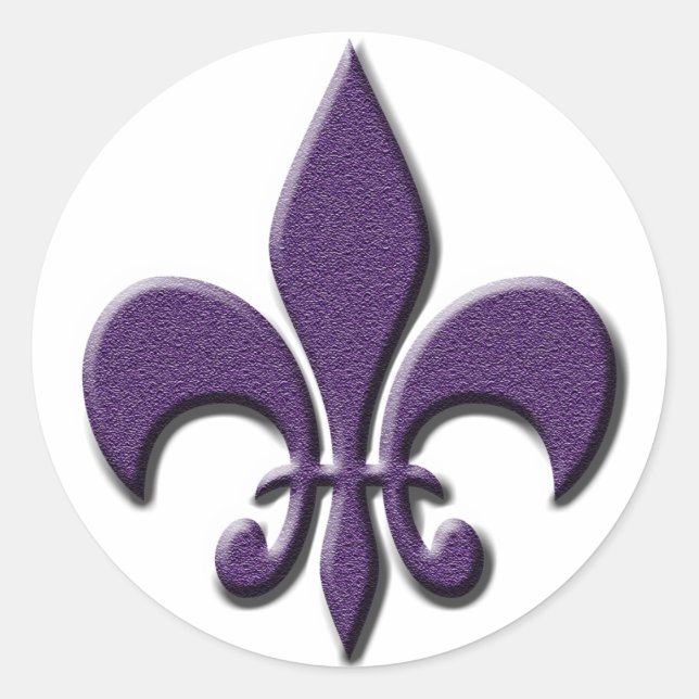 Fleur de Lis Classic Round Sticker (Front)