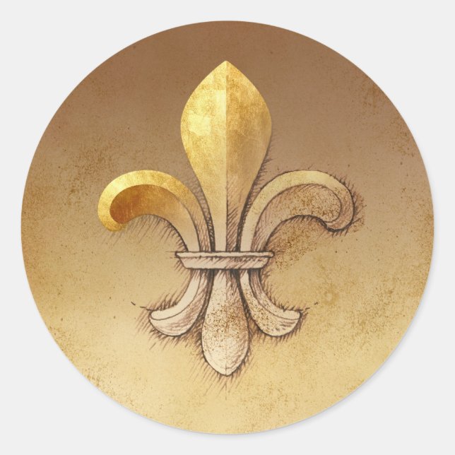 Fleur-de-lis Classic Round Sticker (Front)