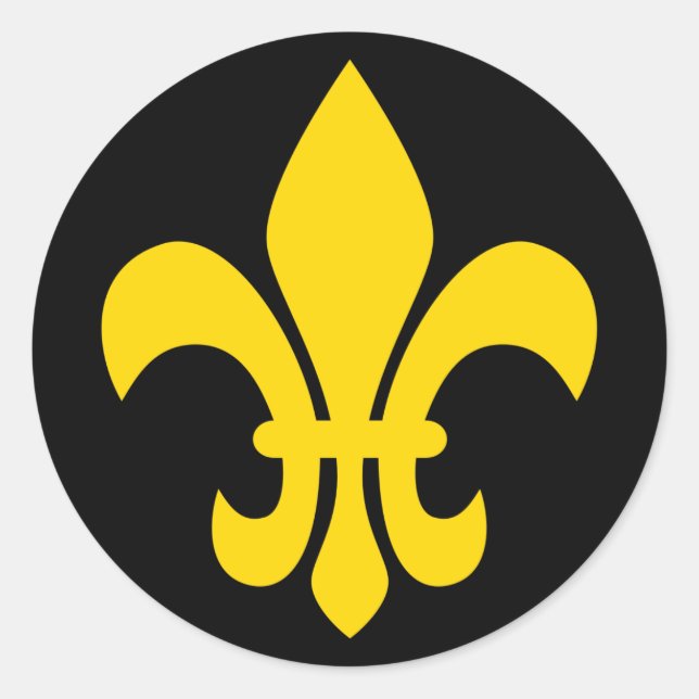 Fleur de Lis Classic Round Sticker (Front)