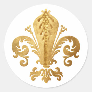 Fleur-de-lis Classic Round Sticker
