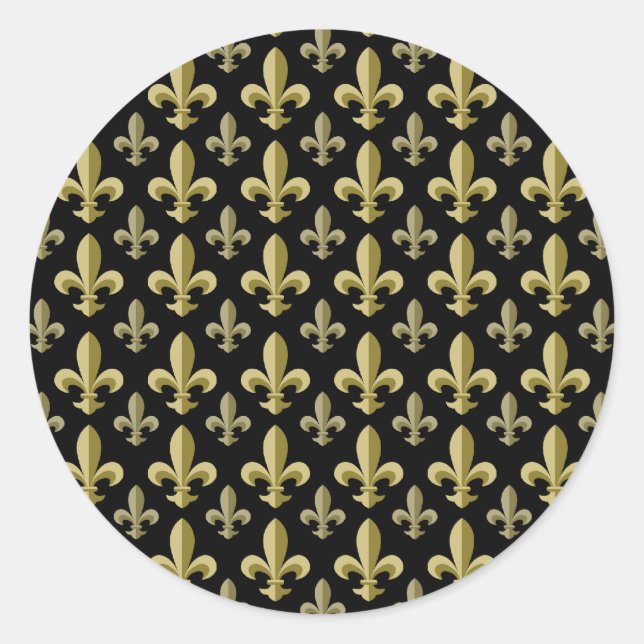 Fleur-de-lis Classic Round Sticker (Front)