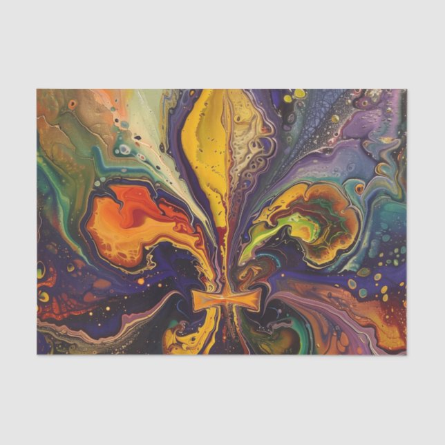 Fleur de Lis Colourful Mardi Gras Tissue Paper (Front)