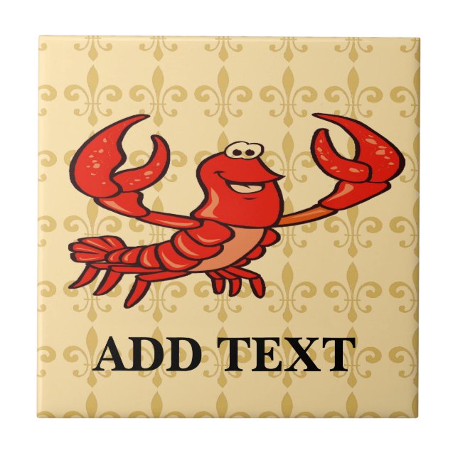 Fleur De Lis Crawfish Tile (Front)