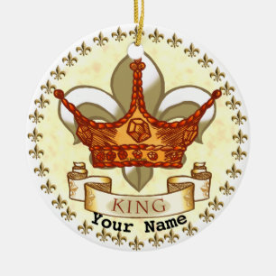Fleur De Lis Crown King Dad  ornament 