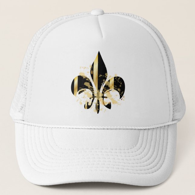 Fleur de Lis, customisable text Trucker Hat (Front)