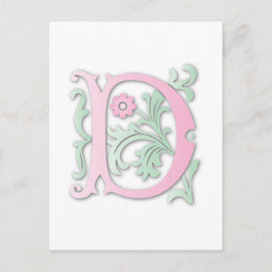 Fleur-de-lis D Monogram Postcard