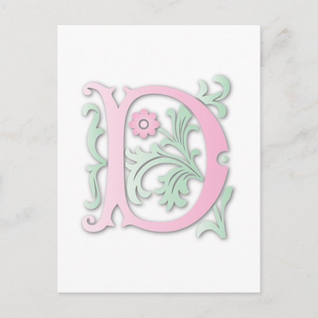 Fleur-de-lis D Monogram Postcard (Front)
