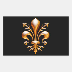 Fleur de Lis (de Lys) Rectangular Sticker