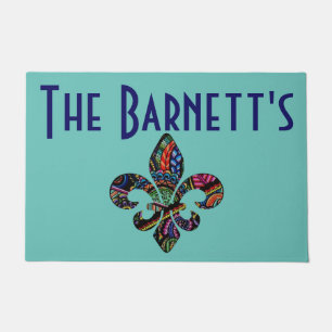 Fleur De Lis Decorative Mardi Gras Outdoor Doormat