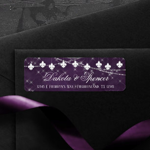 Fleur de Lis Eggplant Purple Lights Plum Address