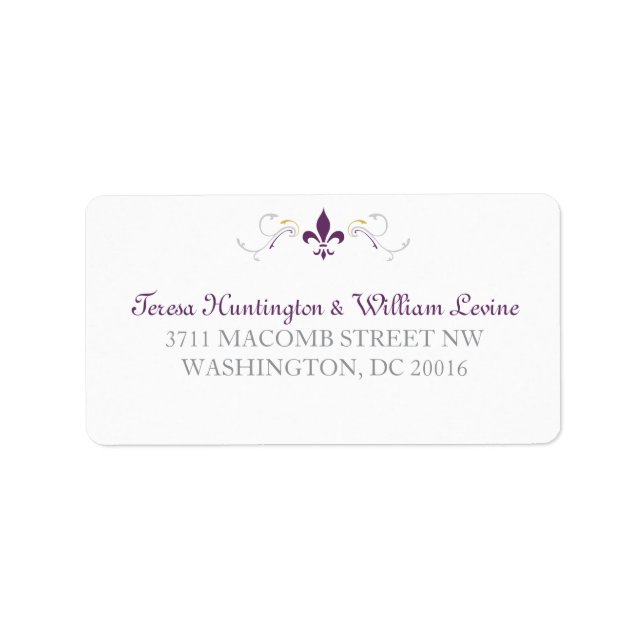 Fleur de Lis Envelope Return Address Label (Front)