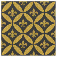 Fleur de Lis Eternity Pattern Faux Gold | Black