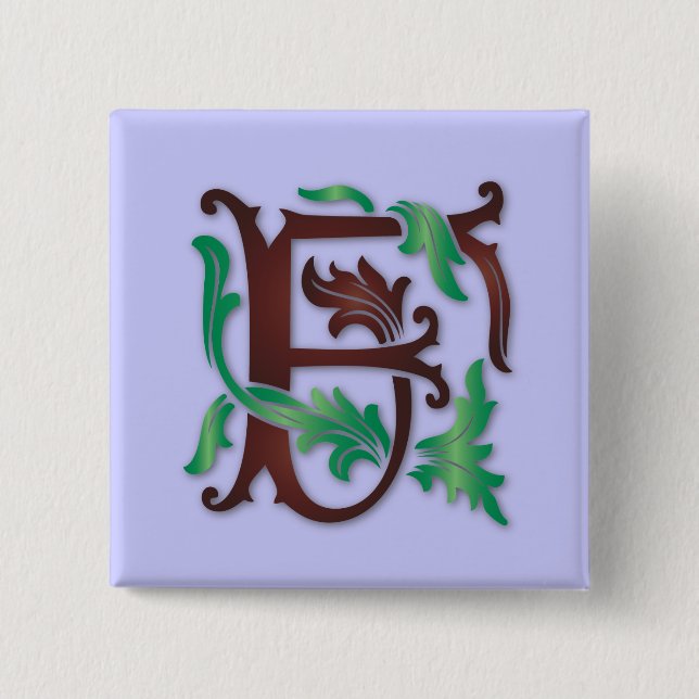 Fleur-de-lis F Monogram 15 Cm Square Badge (Front)