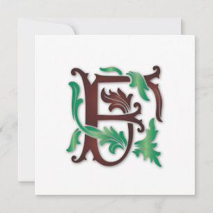 Fleur-de-lis F Monogram Invitation