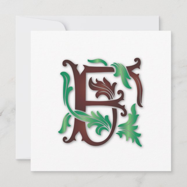 Fleur-de-lis F Monogram Invitation (Front)