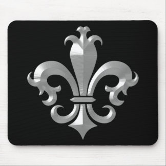 Fleur De LIs Fancy Silver Bevel Saints Classic Mouse Pad