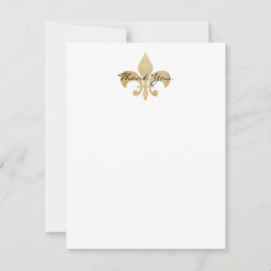 Fleur de Lis Flat Thank You Card