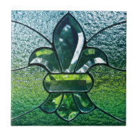 Fleur De Lis Flor  New Orleans Green Sparkle