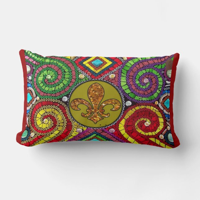 Fleur De Lis Flor  New Orleans throw Pillow (Front)