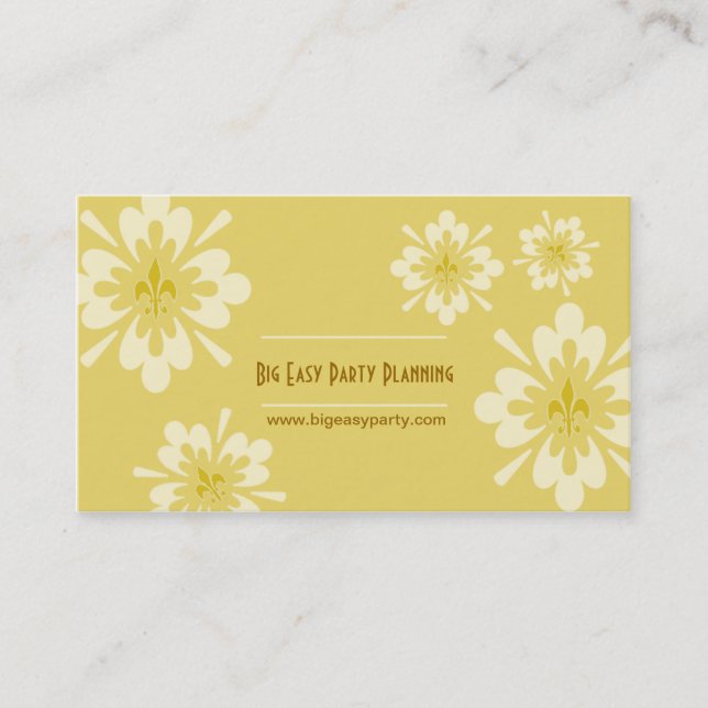 Fleur de Lis Flower Business Card (Front)