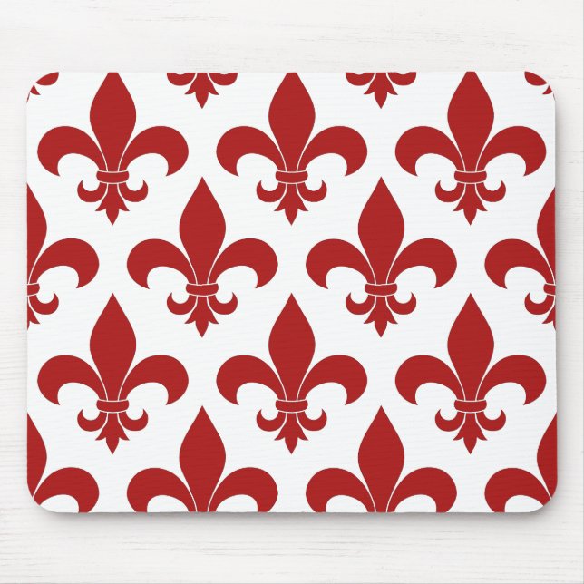 Fleur de lis French Red Symbolic Mouse Pad (Front)